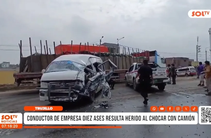 Accidente en Trujillo: Impactante Cuádruple Choque en el Centro Histórico