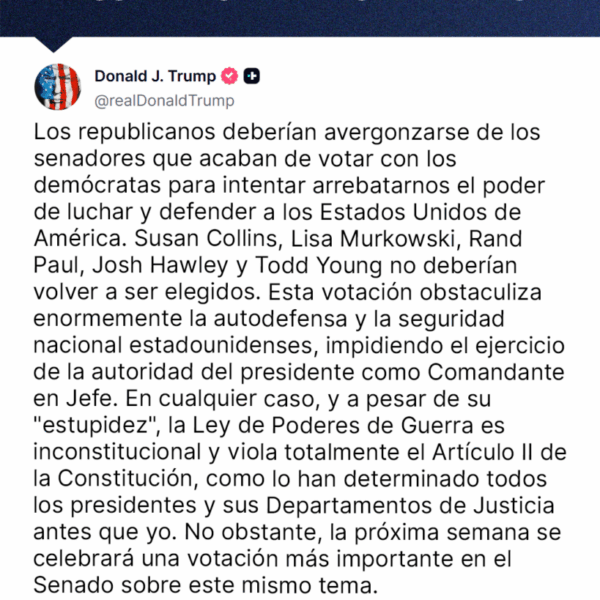 Ley de Poderes de Guerra: El nuevo desafío a Trump en Irán